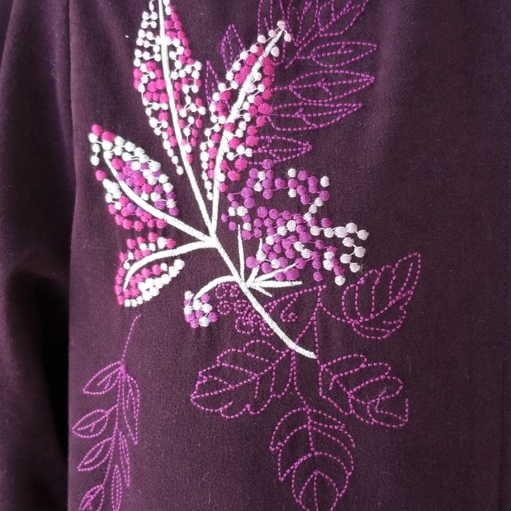 TanJay Petites Suede Like Jacket with Embroidery